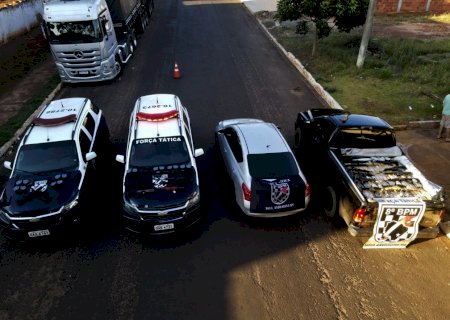 Polícia Militar apreende carregamento com armas e drogas em Nova Andradina