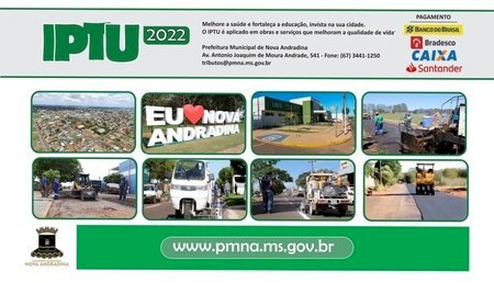 CARNÊS DE IPTU 2022 COMEÇAM A SER ENTREGUES PELOS CORREIOS ESTA SEMANA EM NOVA ANDRADINA