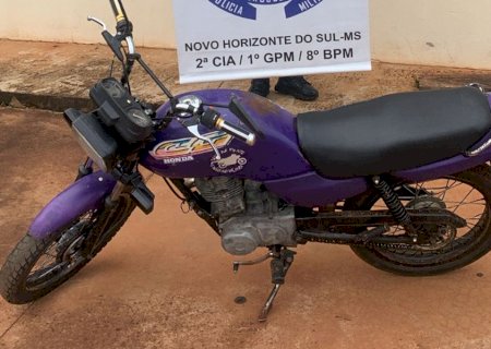 Polícia Militar apreende motocicleta com licenciamento vencido que era conduzida por adolescente em Novo Horizonte do Sul