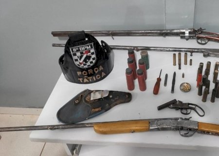 Em ação conjunta, Polícia Militar de Angélica e Força Tática do 8° BPM prendem homem por posse irregular de armas de fogo e munições